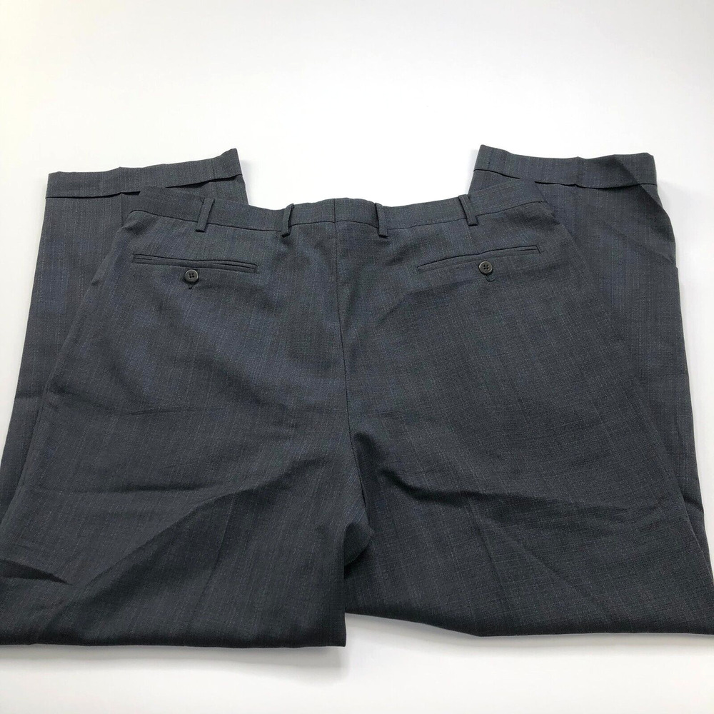 Zanella BENNETT 38 (Fits 38W 30L) 100% Wool Pleated Dress Pants Gray Pattern
